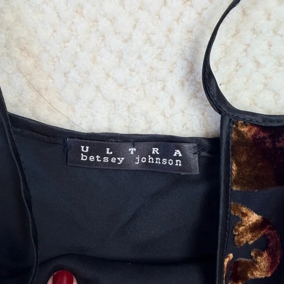 RARE Y2K Betsey Johnson ULTRA silk velvet Mini Dress - Picture 4 of 5